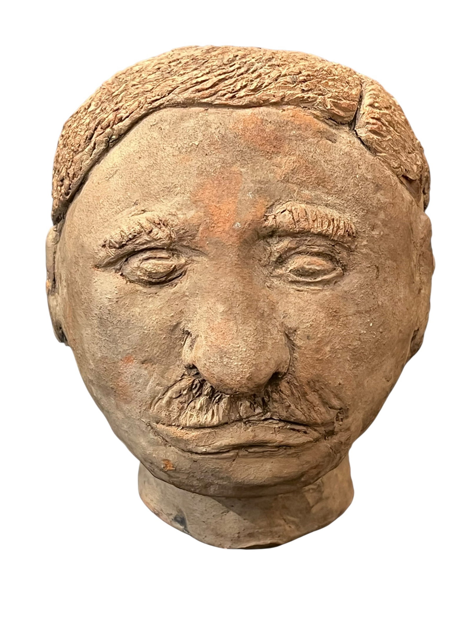 Southern Folk Art Pottery Face Jug / Sculptural Head, Unmarked (1 of 5)