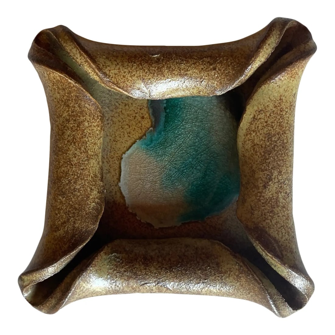 Ceramic Ashtray / Dish With Crackle Glaze, c. 1960s (1 of 6)