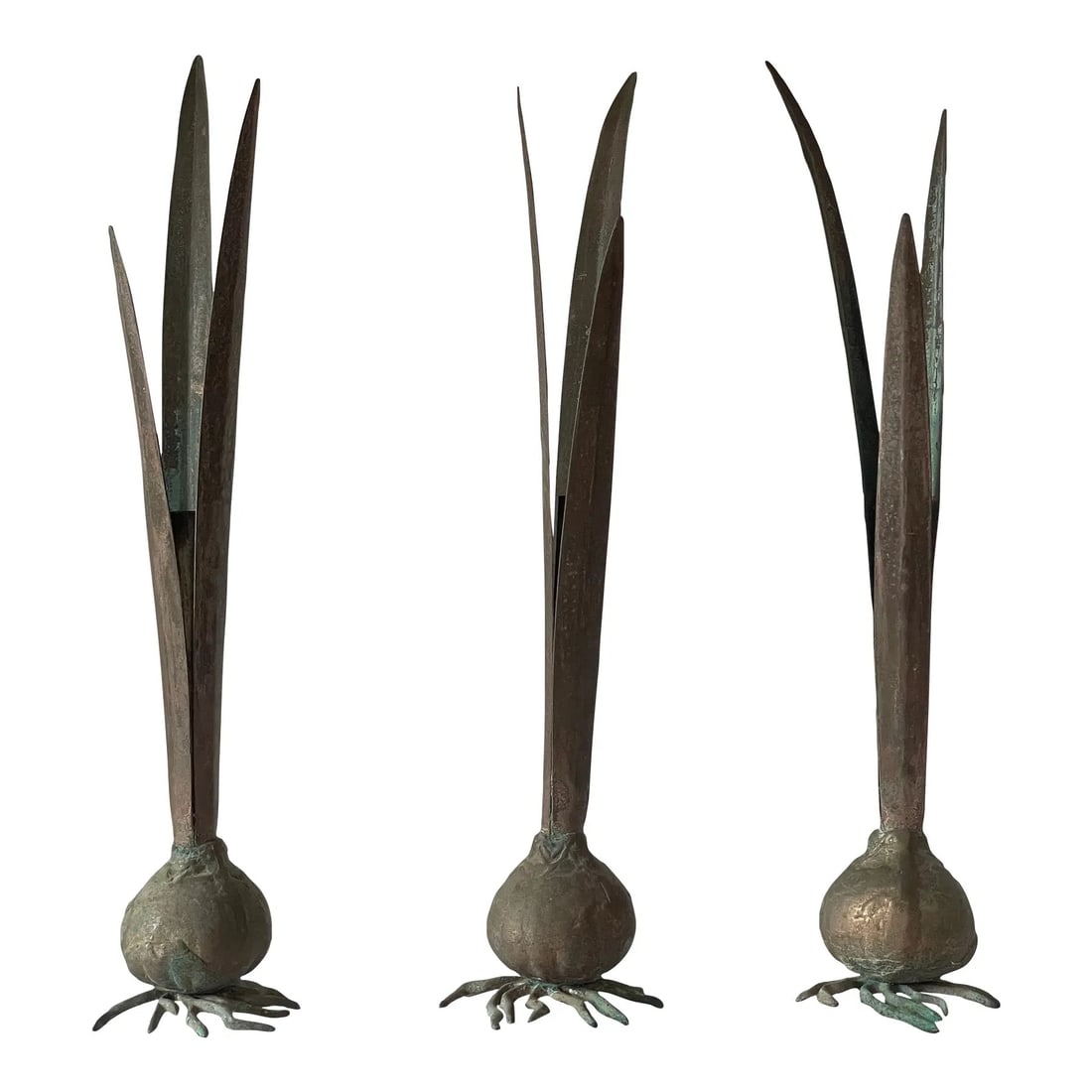 Set of 3 Onion Metal Candleholders From Carnevale, c. 1980s (1 of 8)