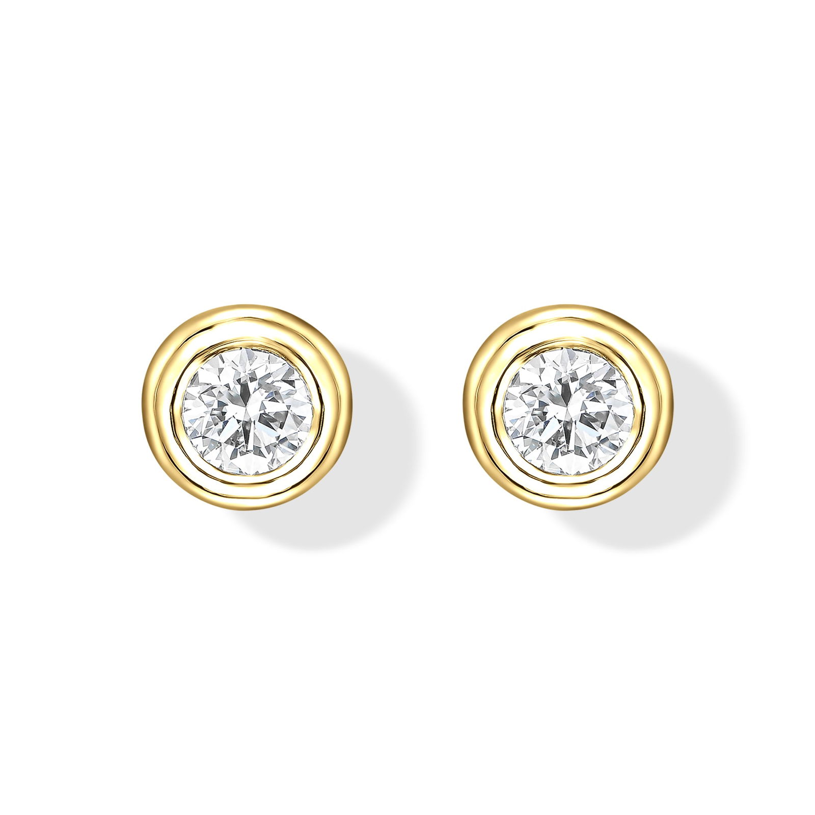 0.28 tcw Round Natural Diamond in 18k Yellow Gold Stud Earrings (1 of 14)