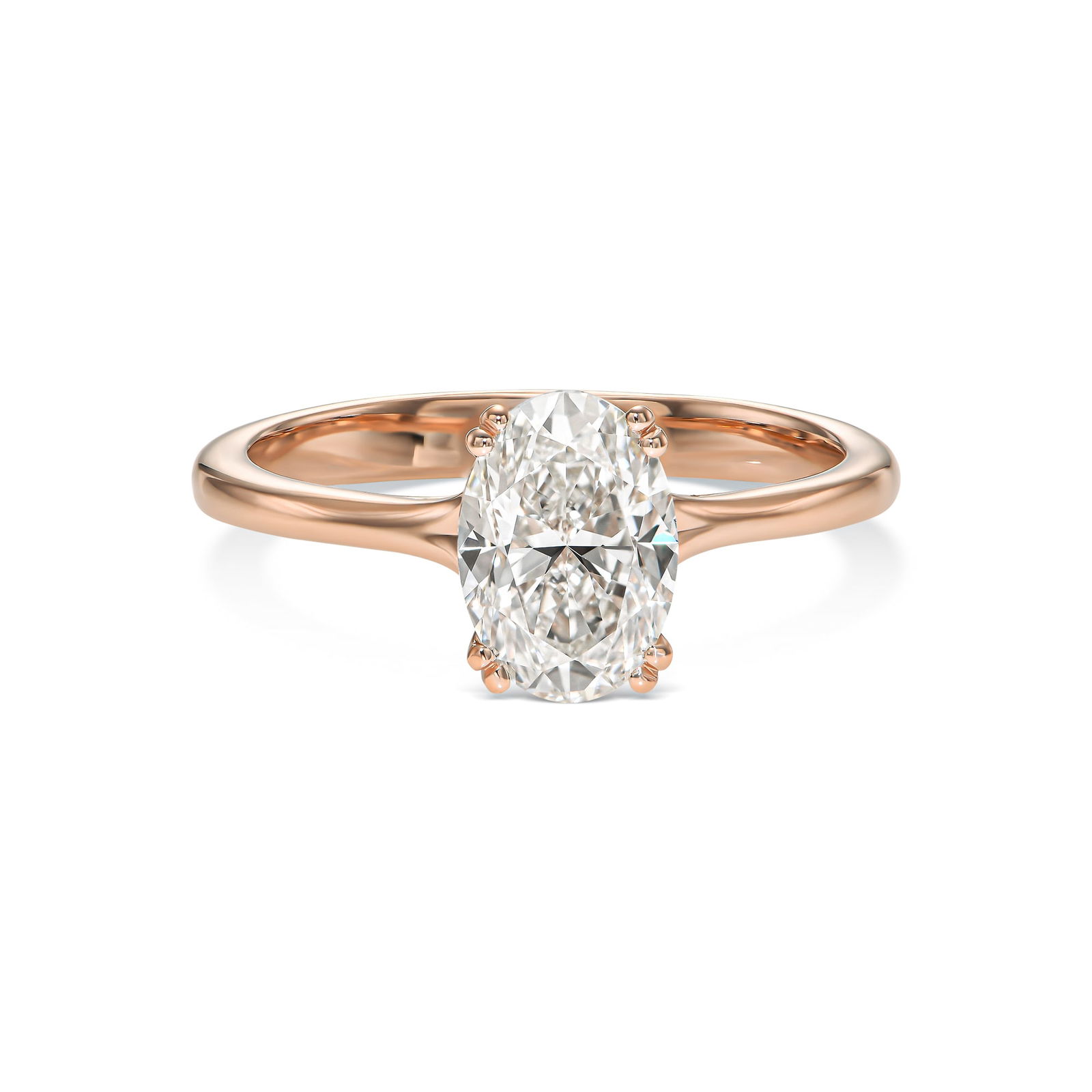 1.50 ct Oval Natural Diamond in 14k Rose Gold Solitaire Ring: A beautiful 14K rose gold ring with a 1.50 carat diamond. This beautiful ring is 100% unique and a luxury high-end ring.Specifications: Main stone: 1.50ct K color Oval VS1 clarity with excellent poli