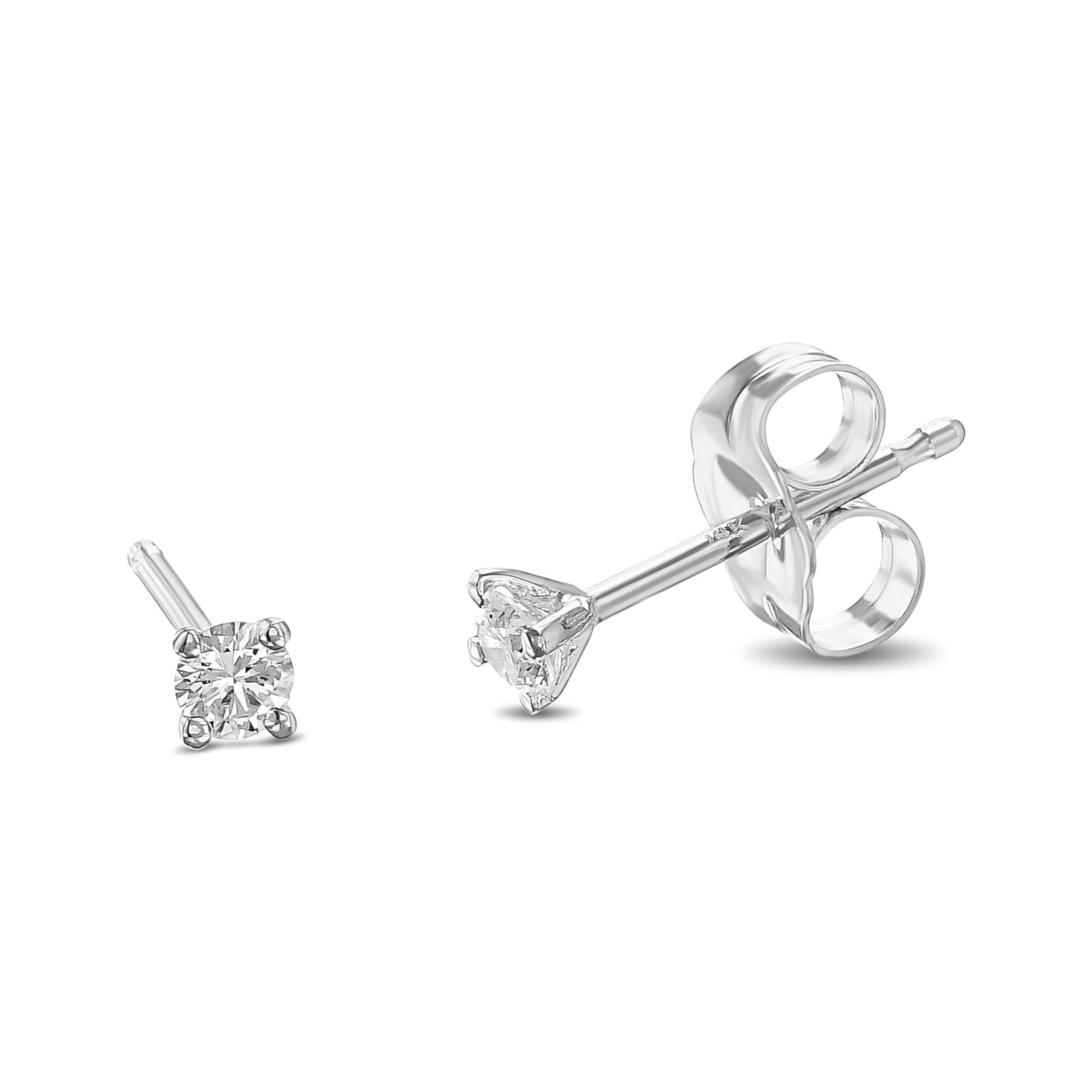0.07 tcw Round Natural Diamond in 14k White Gold Stud Earrings (1 of 1)