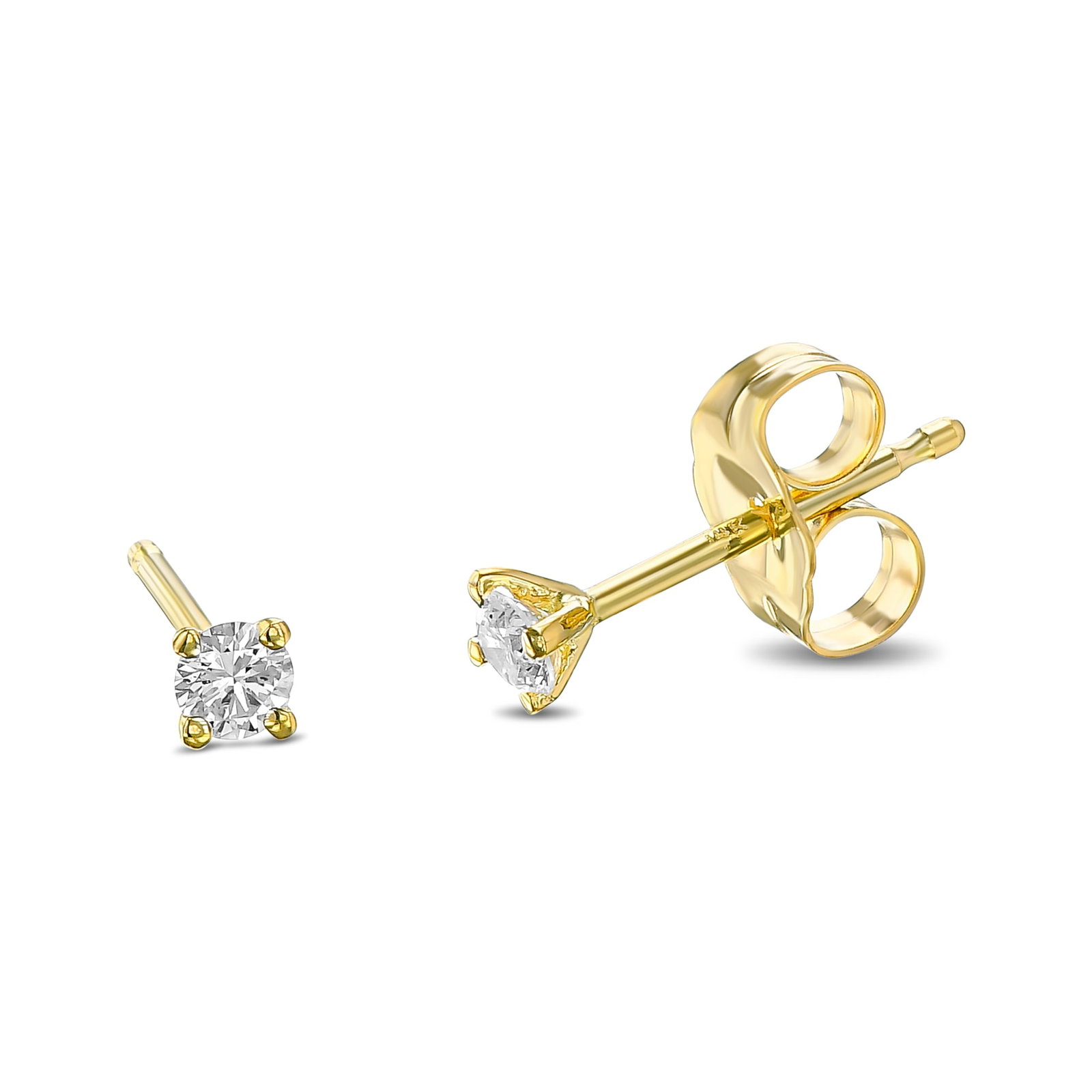 0.05 tcw Round Natural Diamond in 14k Yellow Gold Stud Earrings (1 of 1)