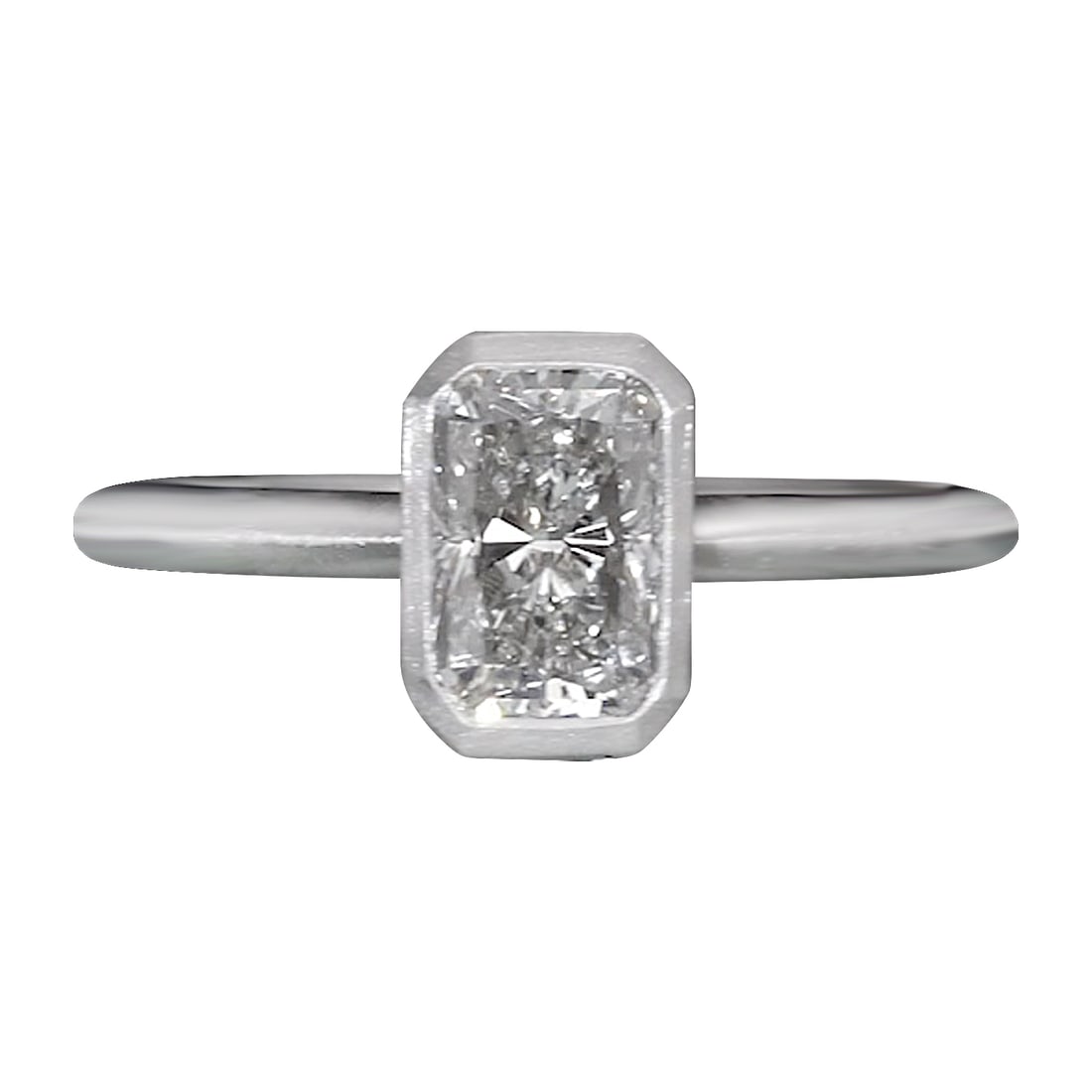 1.02 ct Radiant Cut Natural Diamond in 18k White Gold Solitaire Ring (1 of 7)