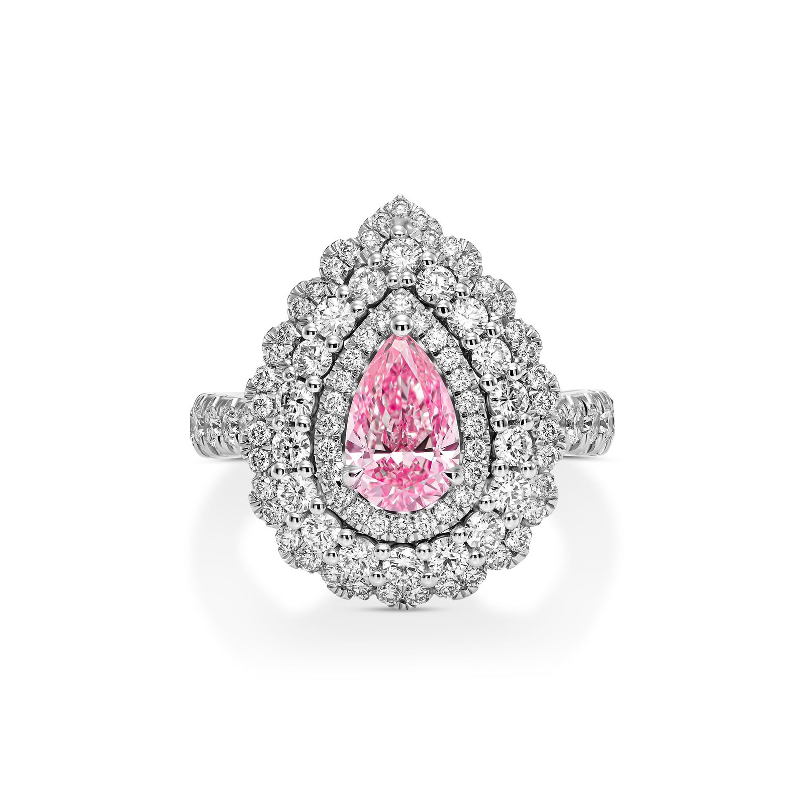 18K White Gold Statement Ring With 1 Carat Fancy Coloured Diamond (1 of 3)