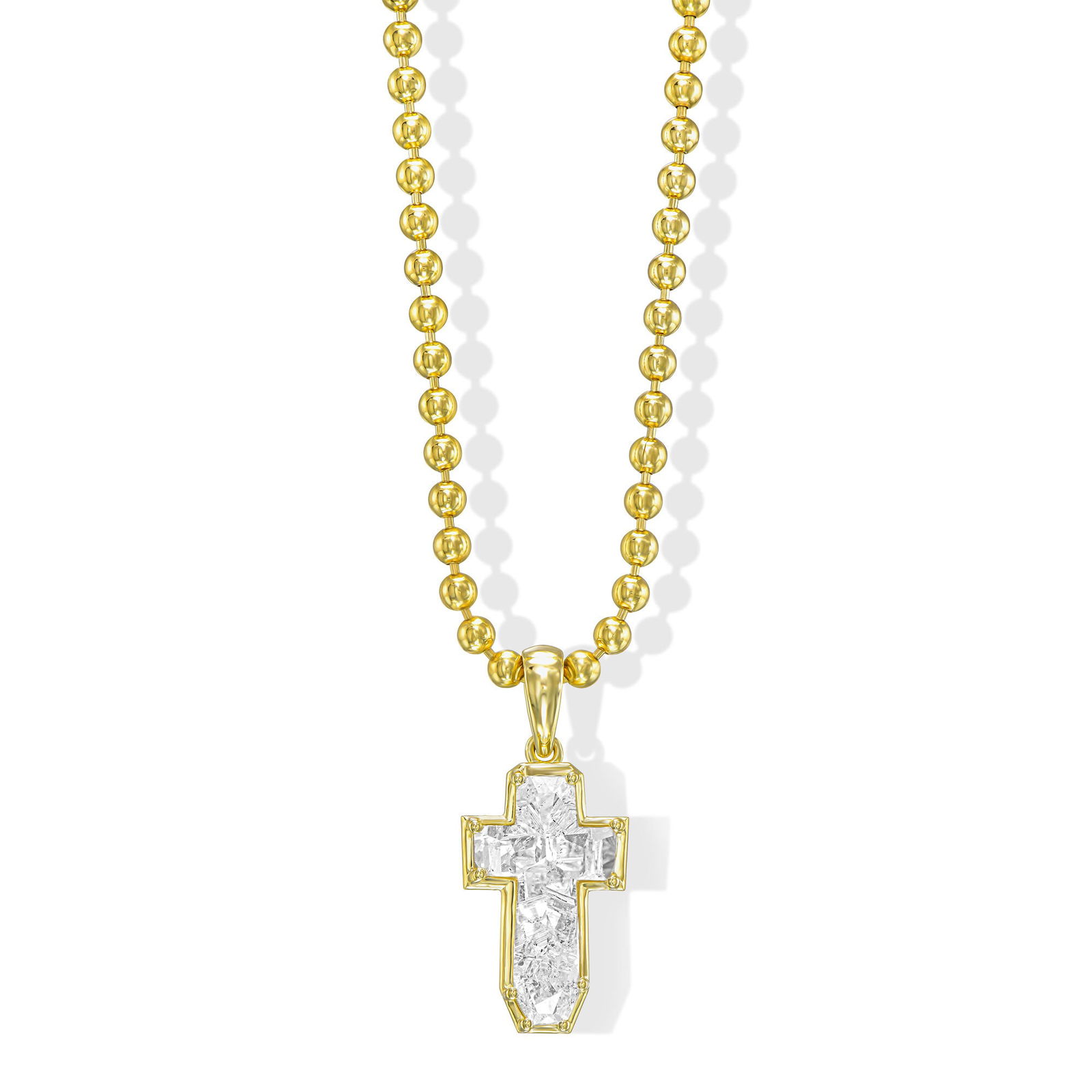 2.28 ct Cross Shape Natural Diamond in 18k Yellow Gold Pendant: Crafted in 18K yellow gold, this pendant highlights a striking cross-cut diamond with a total carat weight of 2.28ct. certified for quality and brilliance.Specifications: Diamond: 2.28ct cross cut, G