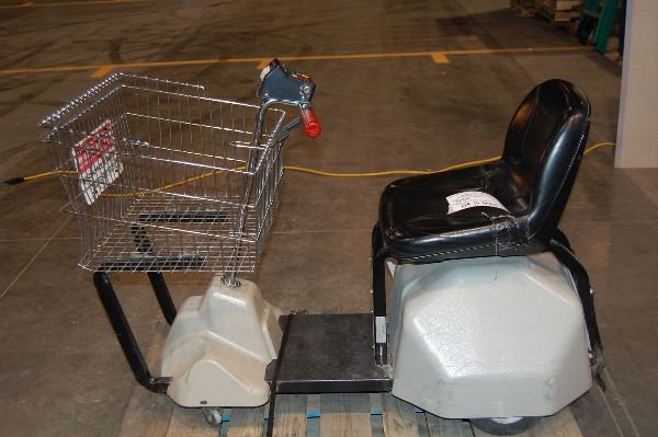 4 Used Cart Mart Electric Shopping Carts: Four Used Cart Mart, Electric Shopping Cart Quantity 4 Models on 3 are 2002 and one is N/A and for parts only. Serial Numbers: 49429-0598, 36965-0794, 203970-1297 and N/A. Total Weight 819lb