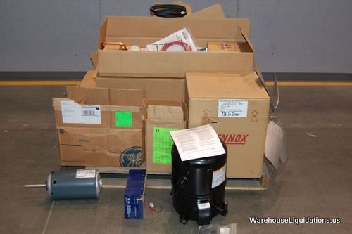 Compressor, Motor and Parts: GE Mortors QTY 2 ea A.C. Motor - MDL 5K49ZN6212AS S/N-RWJ090010, 1.5 HP, 60 HZ, 3 PH, 208V 230/460, QTY 3 ea LENNOX Compressors H10K-460V with Isolator kit MDL-CRHH100K0A000N0K0C0, S/N-N03H17347, QTY