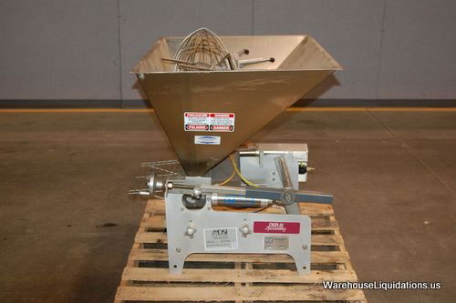 Hinds Bock Muffin Depositor: 1 Hinds Bock Muffin Depositor features diving positive shut off sprouts with large ports. Model E3106 Serial Number 4014 Weight is 292LbsQuantity; 1Make; Hinds BockModel; E3106S/N; 4014Weight; 29