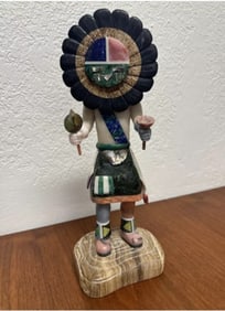 Signed stone Kachina statuette Hopi Indian Native American Sculpture