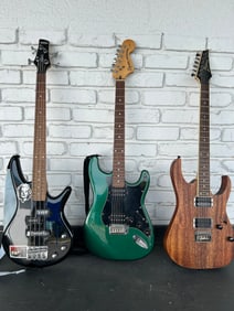 Three electric guitars