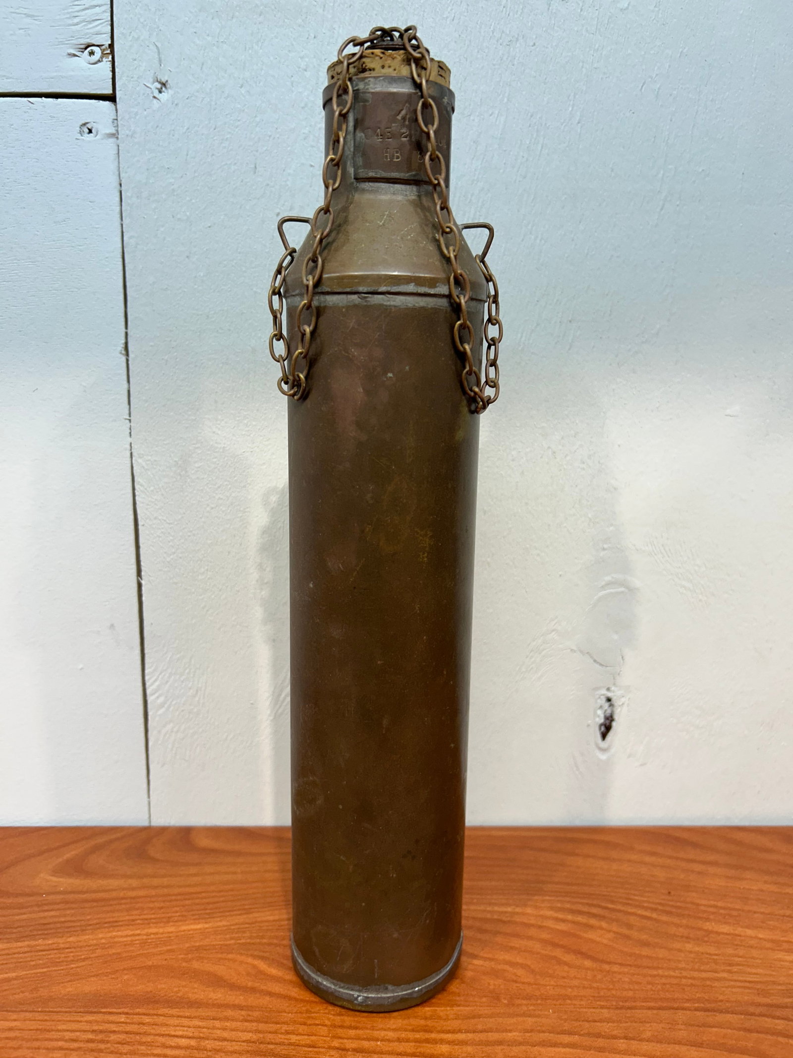WW2 brass artillery shell trench art canteen/flask (1 of 17)