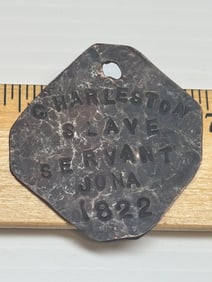 Historical Charleston Slave Market Tax Tag
