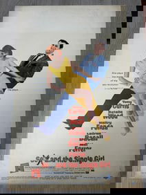 1964 movie theater advertising window card SEX AND THE SINGLE GIRL