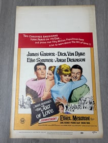 1965 movie theater advertising window card  THE ART OF LOVE JAMES GARNER DICK VAN DYKE