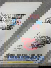 1963 movie theater window, display card of the movie Palm Springs weekend