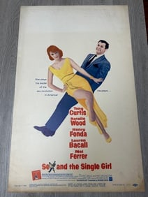 1964 movie theater advertising window card SEX AND THE SINGLE GIRL