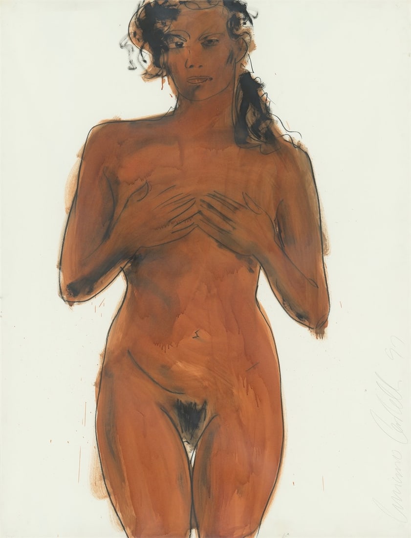 Luciano Castelli. ”Alexandra”. 1991: Luciano Castelli (Lucerne 1951 – lives in Paris). ”Alexandra”. 1991 Oil crayon and oil on paper. 160 × 119,3 cm (63 × 47 in.). Along the lower