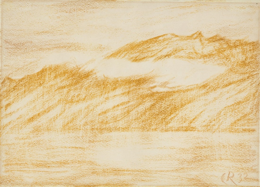 Christian Rohlfs. Lago Maggiore. 1932: Christian Rohlfs (Niendorf 1849 – 1938 Hagen). Lago Maggiore. 1932 Coloured chalk on wove paper. 24 × 33,4 cm (9 ½ × 13 ⅛ in.). Monog