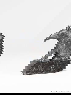 August Gaul. ”Tapir”. 1915: August Gaul (Großauheim near Hanau 1869 – 1921 Berlin). ”Tapir”. 1915 Silver, mounted on a marble base. Height: 7,5 cm (3 in.). At the back at the bottom signed (incis