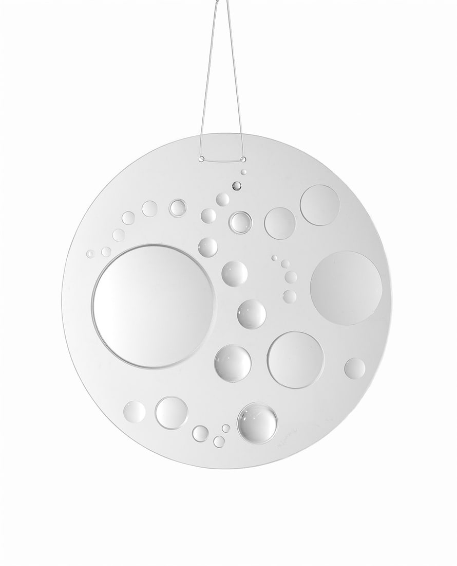 Mary Bauermeister. Linsenobjekt (lens object).: Mary Bauermeister (Frankfurt am Main 1934 – 2023 Bergisch Gladbach). Linsenobjekt (lens object). Glass and lenses. Diameter: 40 cm (15 ¾ in.). Signed (incised) lower right: