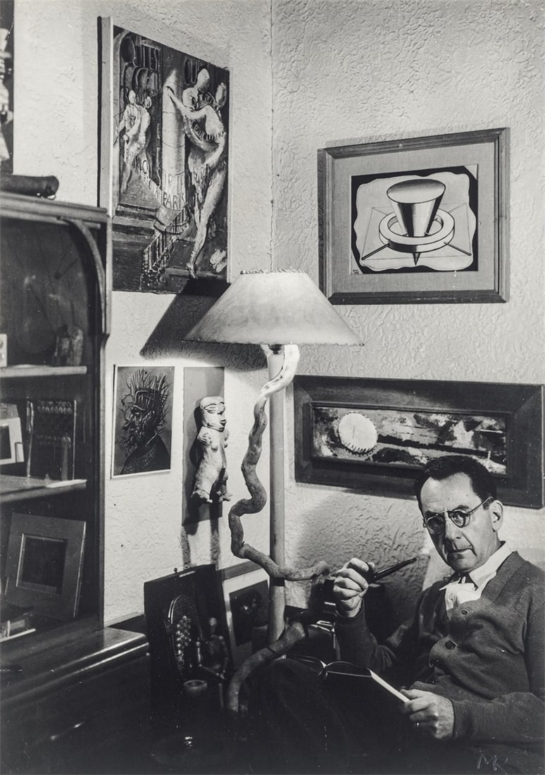 Man Ray. Man Ray in his home in Hollywood. 1948: Man Ray (Philadelphia 1890 – 1976 Paris). Man Ray in his home in Hollywood. 1948 Gelatin silver print, 1950s. 23,3 × 16,5 cm (23,6 × 17,7 cm) (9 U
