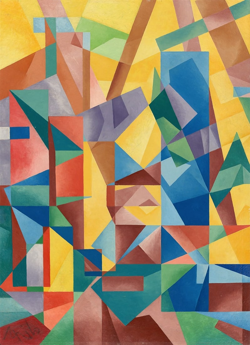 Thilo Maatsch. Abstact composition. 1970s: Thilo Maatsch (Braunschweig 1900 – 1983 Königslutter). Abstact composition. 1970s Oil on masonite, with artist's framing. 68 × 49,5 cm (26 ¾ × 1