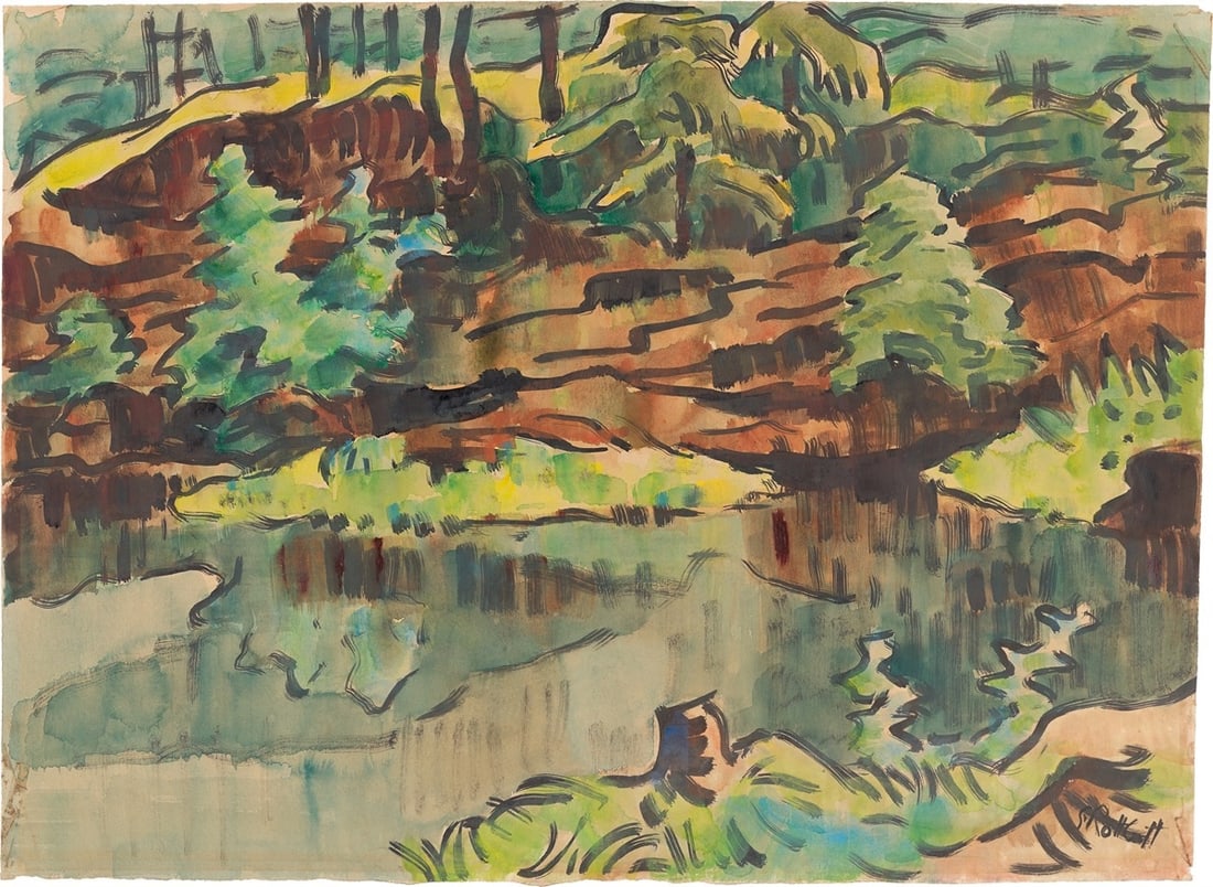 Karl Schmidt-Rottluff. Steinbruch mit Wassertümpel (Quarry with water puddle). Circa 1943/46 (1 of 4)