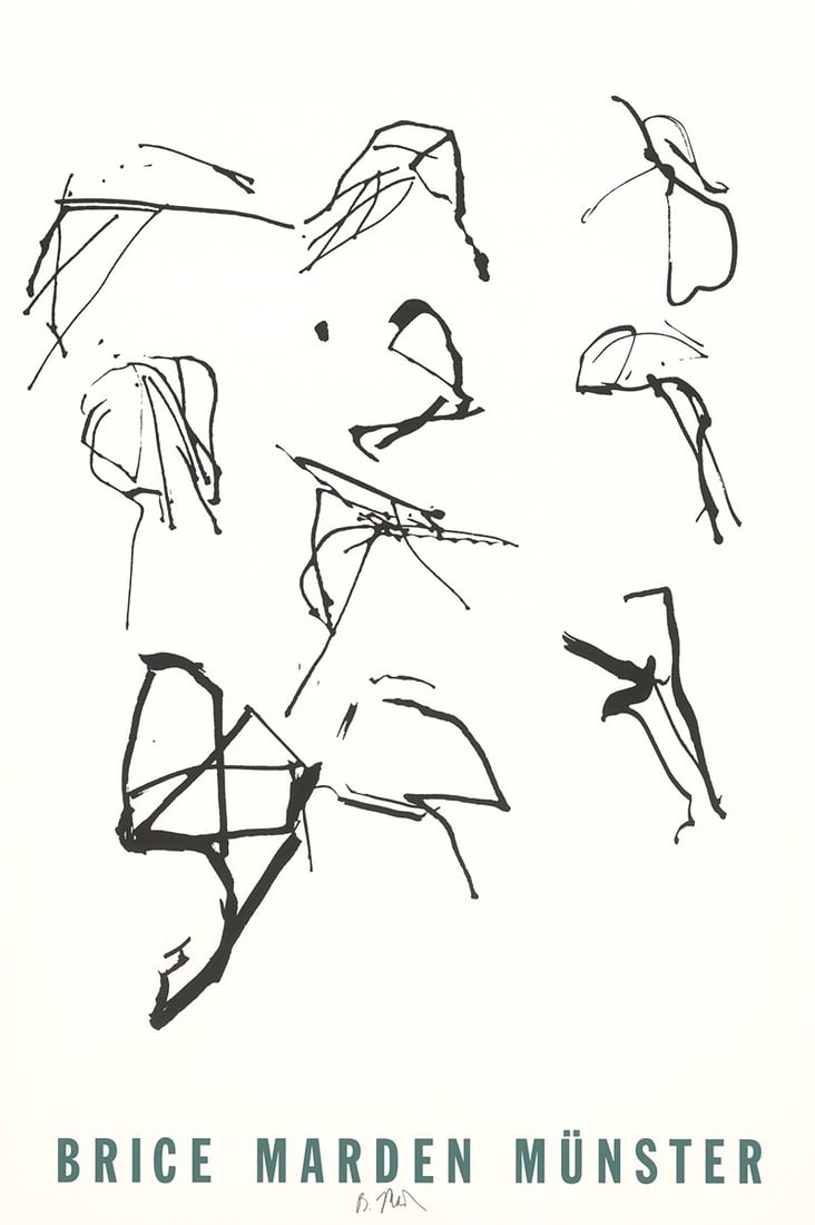 Brice Marden. Untitled (after the drawing ”St Barts # 7, 1985-86”). 2002: Brice Marden (Bronxville,New York 1938 – 2023 Tivoli,New York). Untitled (after the drawing ”St Barts # 7, 1985-86”). 2002 Screenprint on wove paper. 53 × 67 cm (