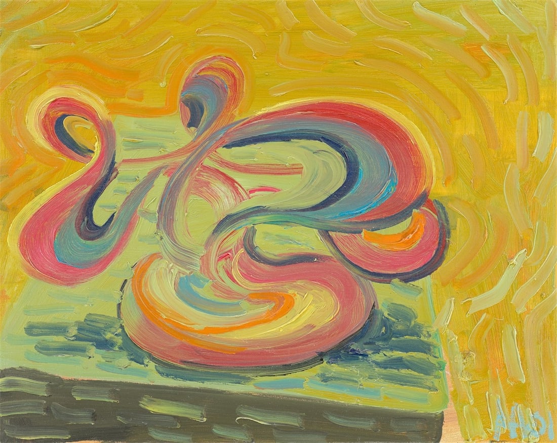 Anton Henning. ”Blumenstilleben No. 79”. 2001: Anton Henning (Berlin 1964 – lives in Manker and Berlin). ”Blumenstilleben No. 79”. 2001 Oil on canvas. 40 × 50 cm (15 ¾ × 19 ⅝