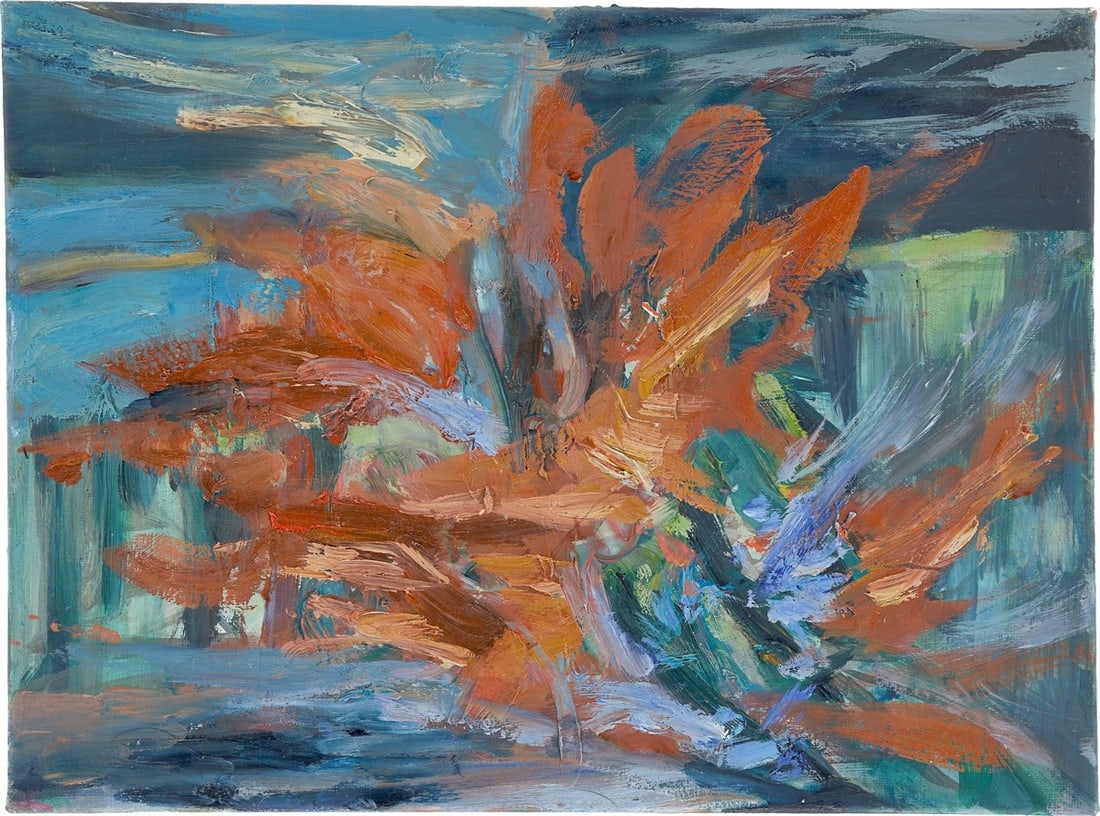 Sarah Cunningham. ”A Coral of The Mind, 2”. 2021: Sarah Cunningham (Nottingham 1993 – 2024 London). ”A Coral of The Mind, 2”. 2021 Oil on canvas. 22,7 × 30,5 cm (8 ⅞ × 12 in.).