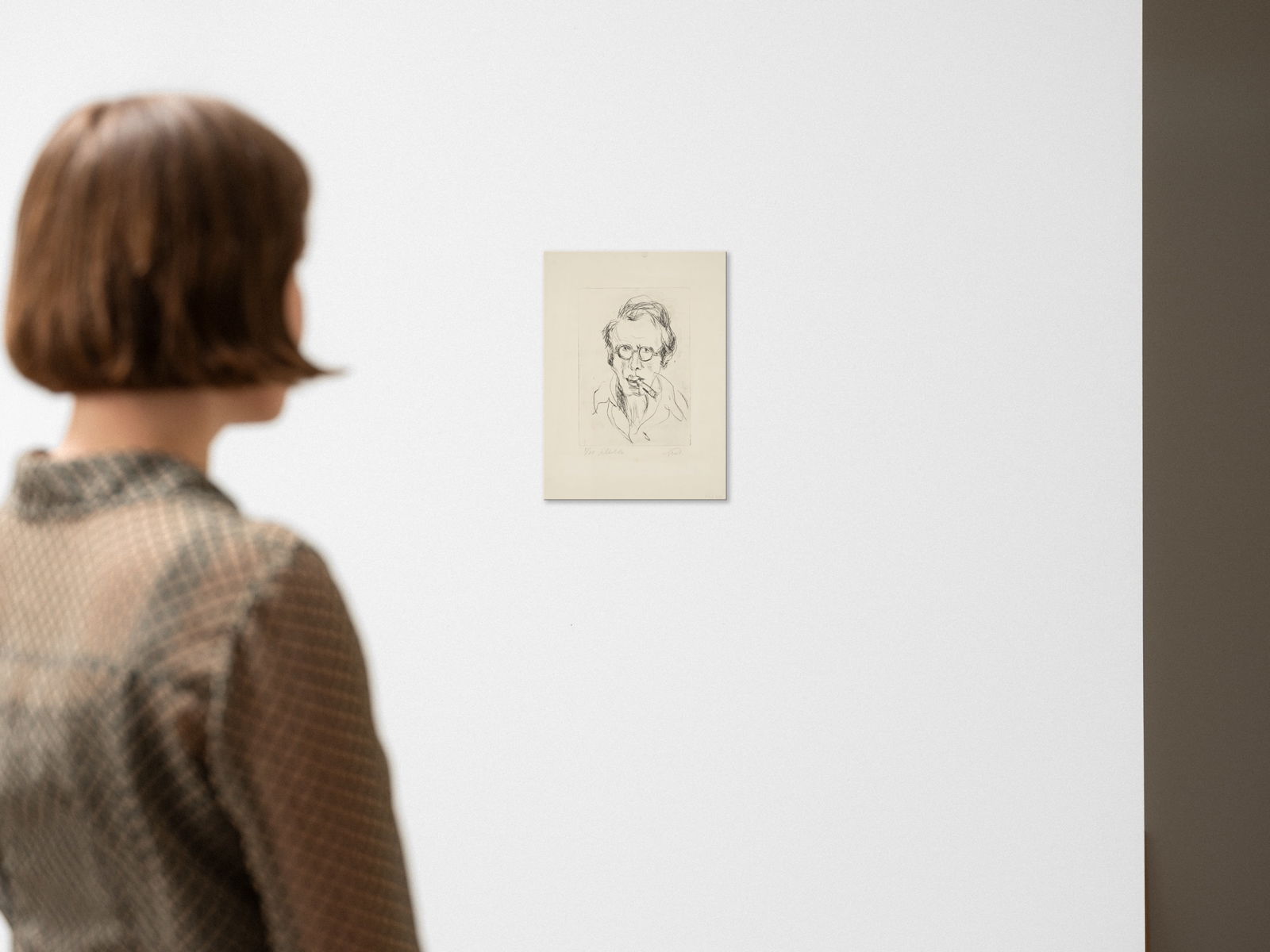 Rolf Nesch. ”Selbstbildnis mit Zigarre”. Circa 1922 - 3