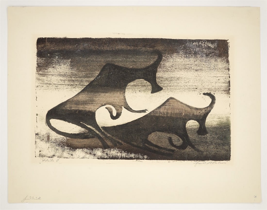 Ewald Mataré. ”Zwei Kühe im Nebel (Weide C)”. 1952 ? - 2