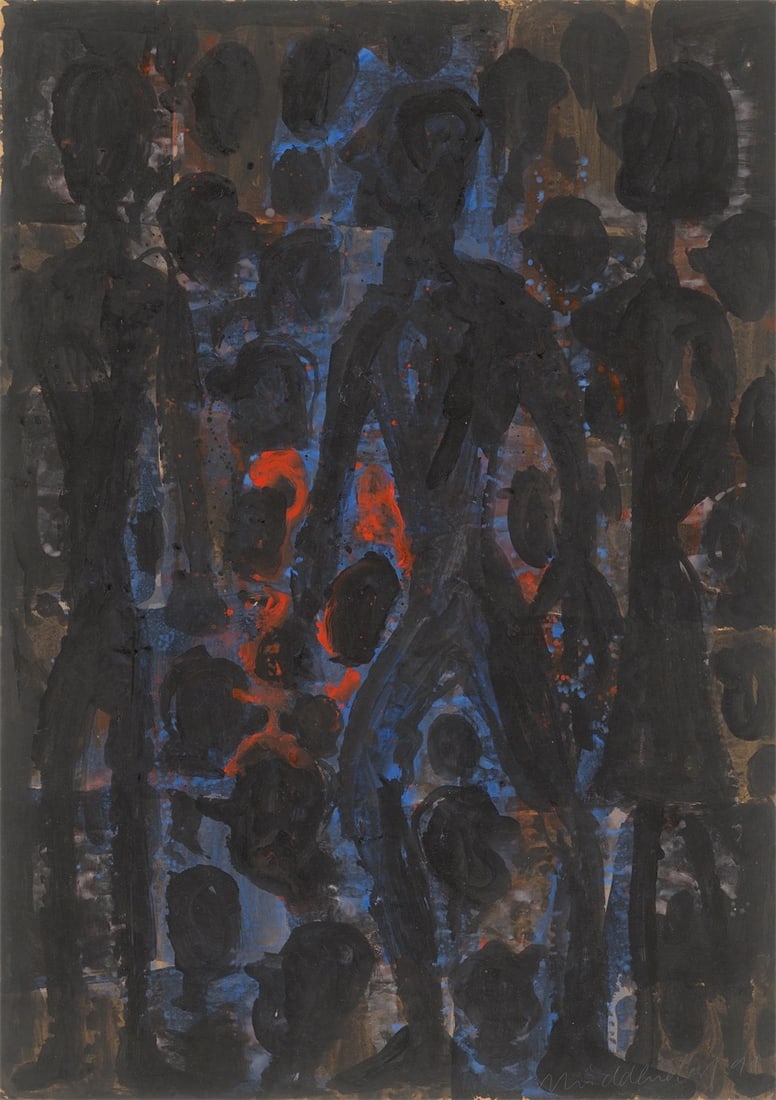 Helmut Middendorf. Untitled. 1991: Helmut Middendorf (Dinklage 1953 – lives in Berlin and Athens). Untitled. 1991 Acrylic on packing paper. 98,5 × 70,5 cm