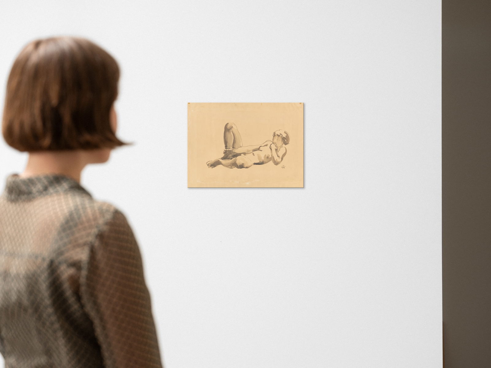 Georg Kolbe. Liegender weiblicher Akt mit angezogenem rechten Bein (Reclining f…. In the early - 4