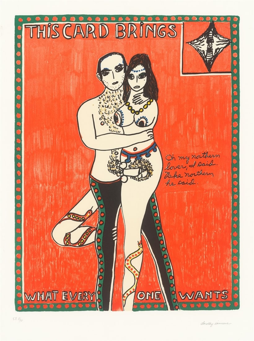 Dorothy Iannone. ”This Card Brings What Everyone Wants”. 2019 (1 of 3)