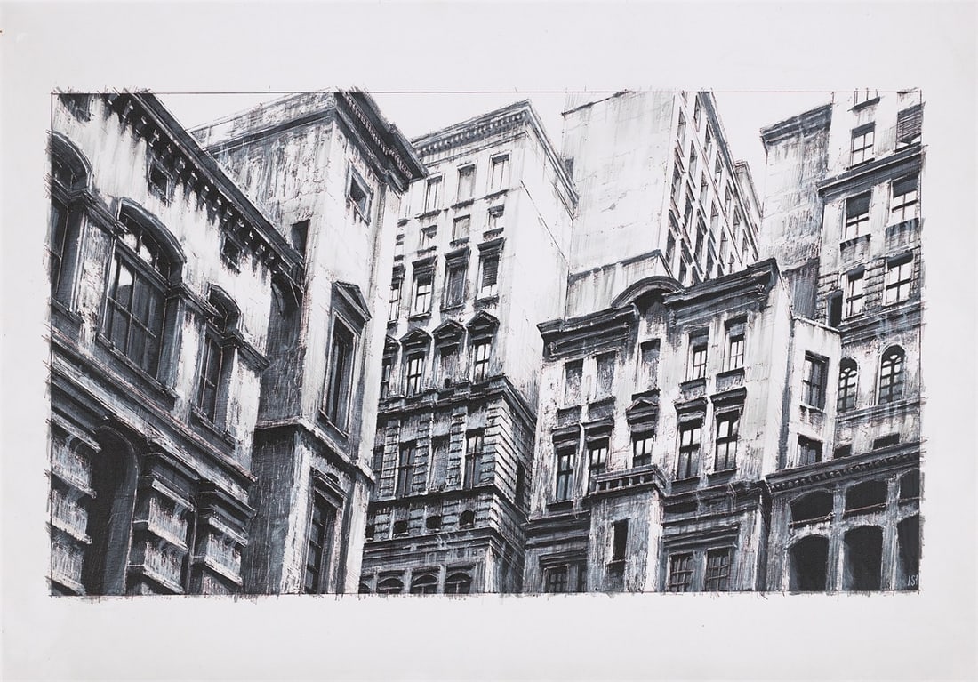 Stefan Hoenerloh. Drawing for: Clay Sickle is One of the Implements of the Neolithic Culture. 2004: Stefan Hoenerloh (Karlsruhe 1960 – lives in Berlin). Drawing for: Clay Sickle is One of the Implements of the Neolithic Culture. 2004 India ink, acrylic, felt-tip pen and pencil on Kapa plate,