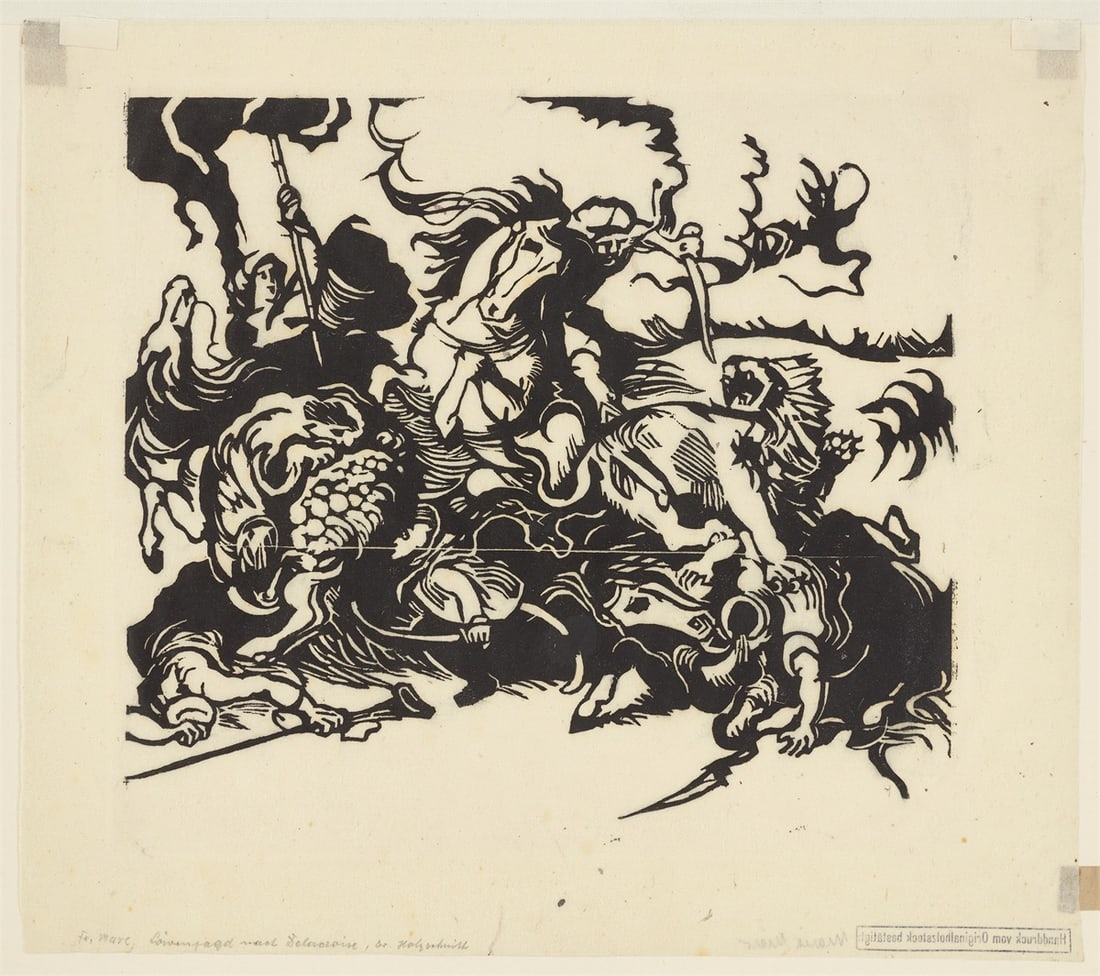 Franz Marc. ”Löwenjagd nach Delacroix”. 1913 - 2