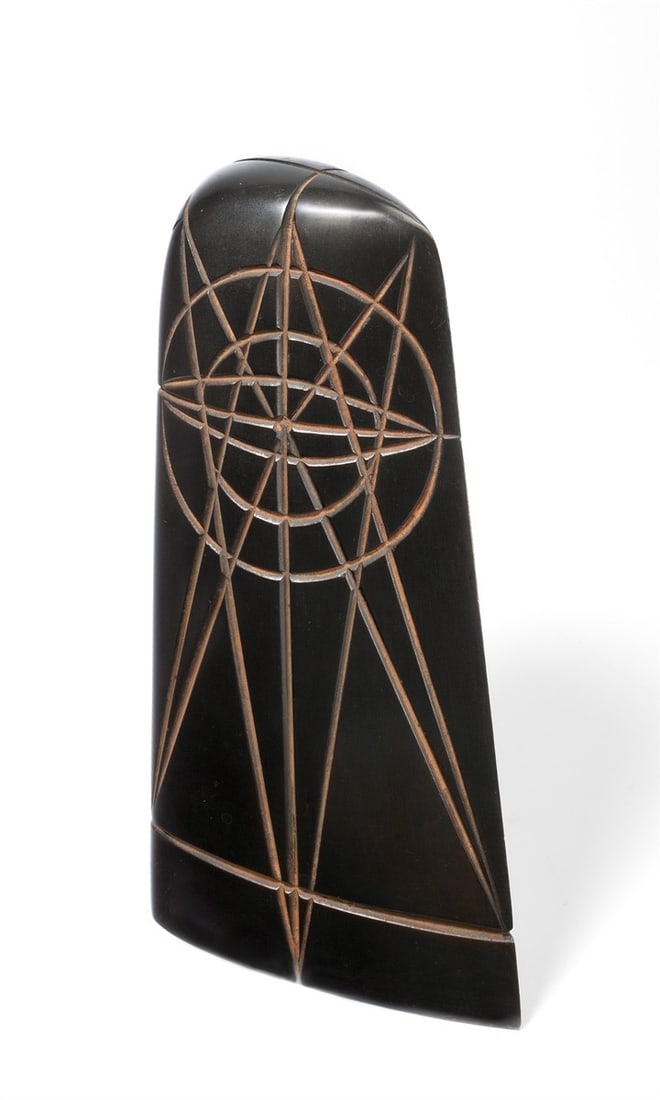 Rainer Kriester. ”Kleines Sonnenzeichen”. 2001: Rainer Kriester (Plauen 1935 – 2002 Castellaro, Liguria). ”Kleines Sonnenzeichen”. 2001 Bronze with black patina. Height: 19 cm (7 ½ in.). Marked with the