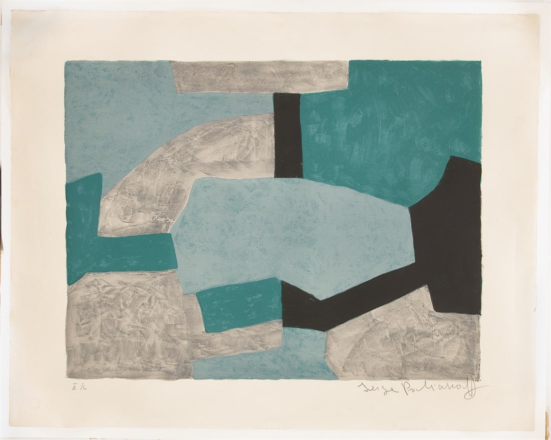 Serge Poliakoff. ”Composition grise, verte et bleue”. 1966 - 2