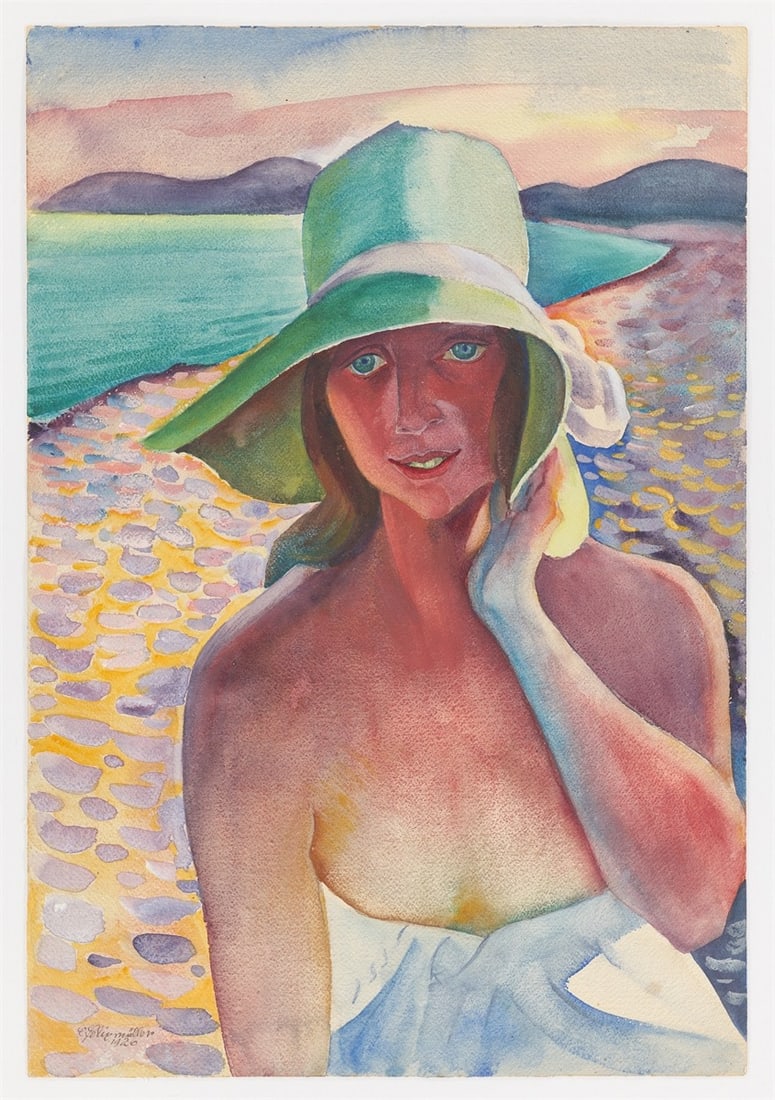 Conrad Felixmüller. ”Späte Sonne am Strand von Le Lavandou”. 1926 - 2