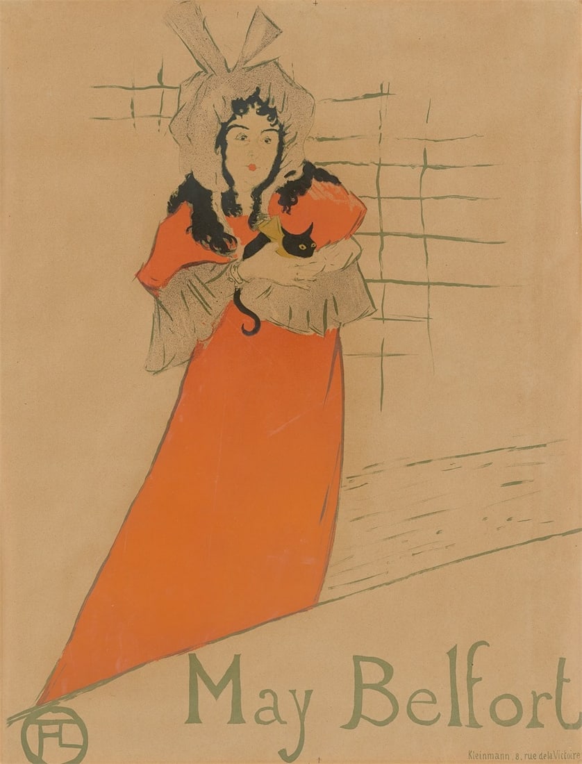 Henri de Toulouse-Lautrec. ”May Belfort”. 1895: Henri de Toulouse-Lautrec (Albi 1864 – 1901 Malromé). ”May Belfort”. 1895 Colour lithograph on brownish poster paper. 79,5 × 61 cm