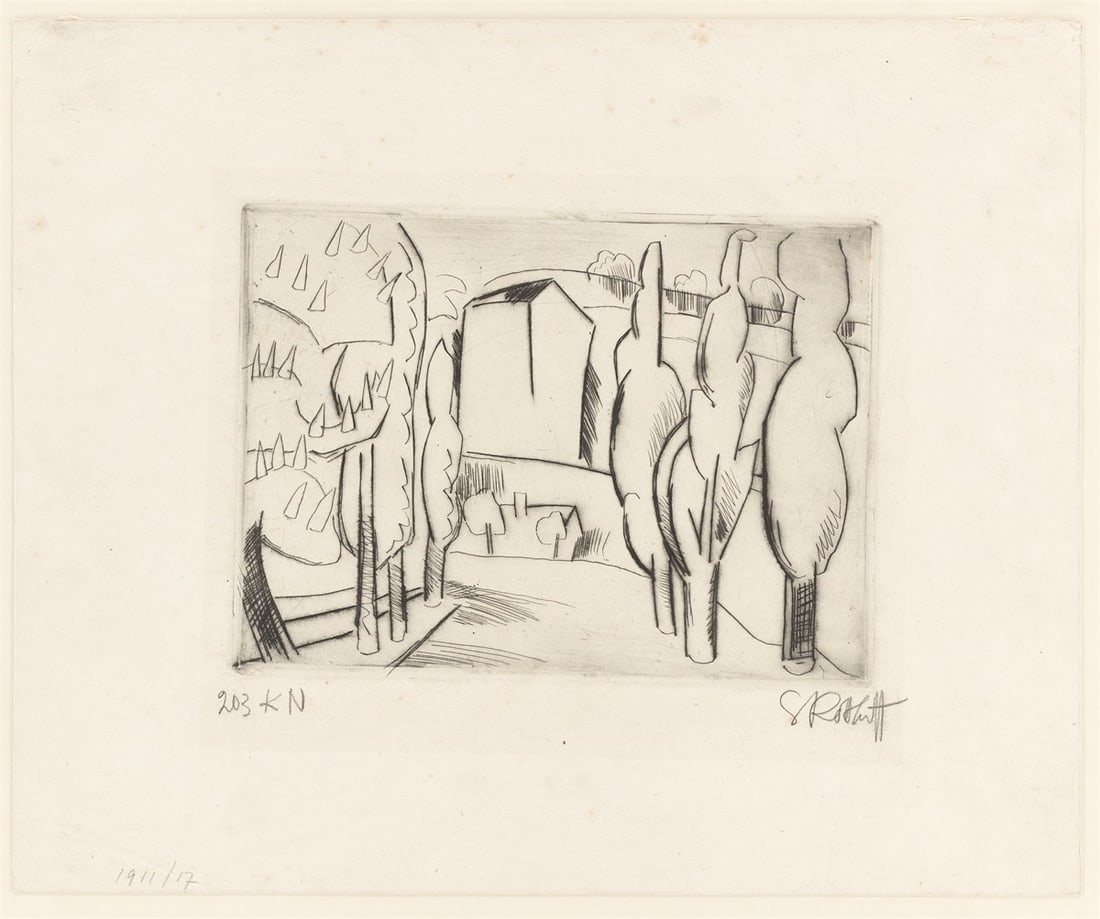 Karl Schmidt-Rottluff. ”Straße mit Pappeln”. 1920 - 2