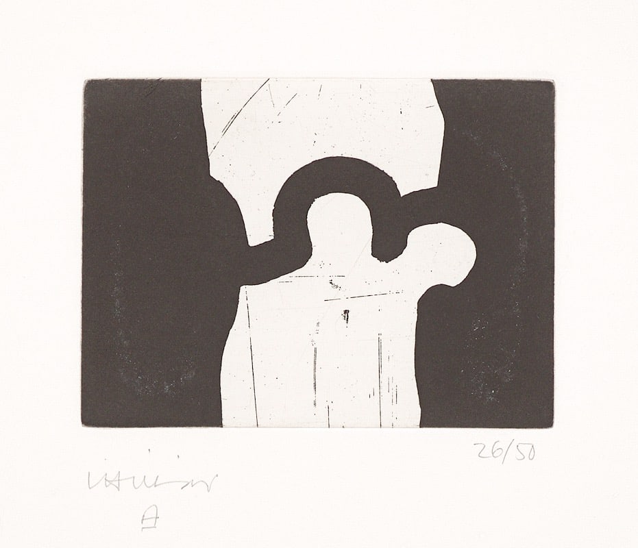 Eduardo Chillida. ”Ikur”. 1988: Eduardo Chillida (1924 – San Sebastián – 2002). ”Ikur”. 1988 Etching with aquatint on BFK Rives wove paper. 9,4 × 12,7 cm (64,6 × 50 cm)