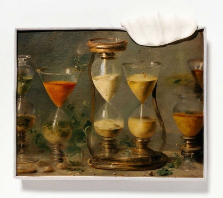 Charity Lot - Hedda Roman. ”Sanduhren - from the series ”the longest possible game”: Hedda Roman (Westerstede 1992 and Bensberg 1987 – live in Düsseldorf). ”Sanduhren - from the series ”the longest possible game””. 2023 Inkjet print on