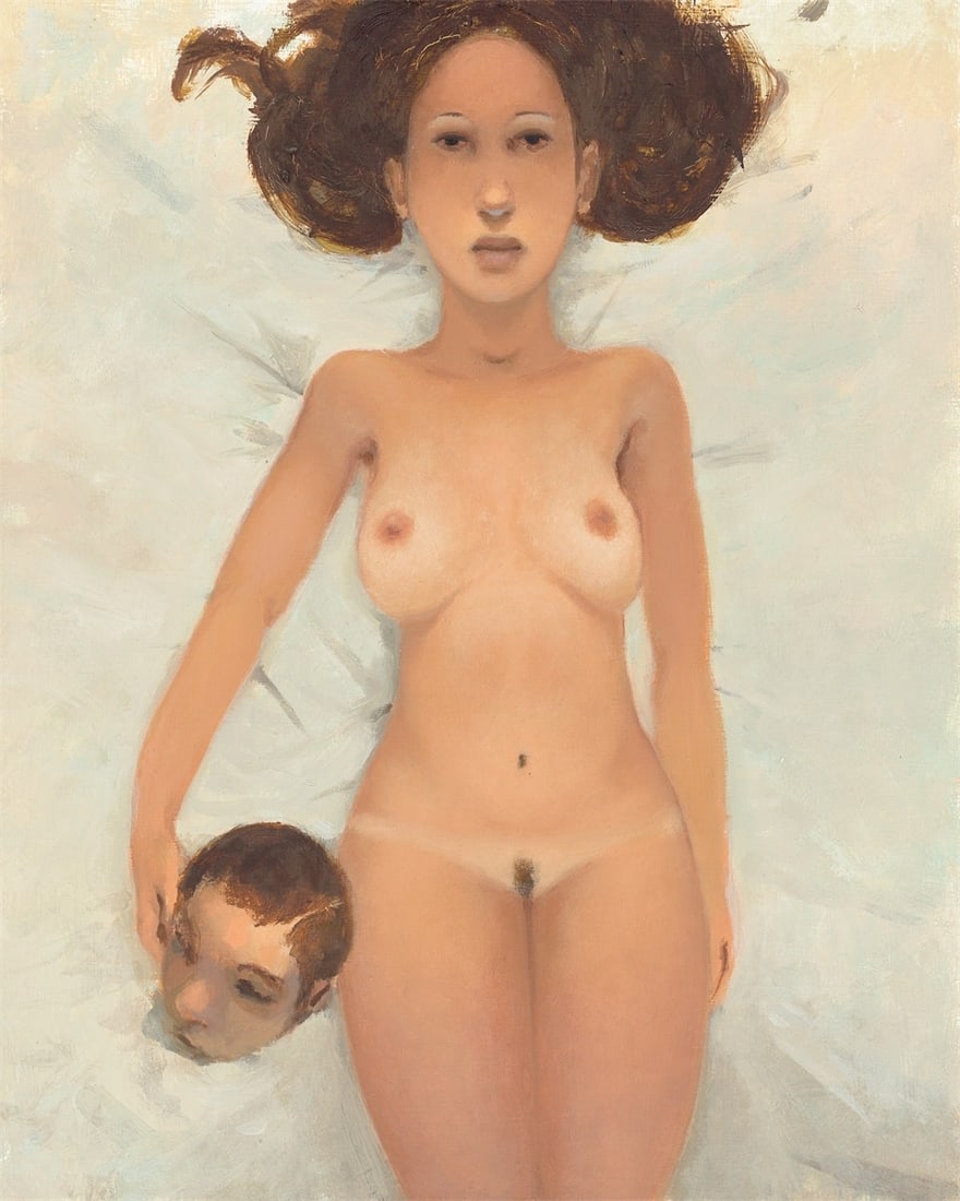 Johannes Hüppi. ”Salome”. 2007: Johannes Hüppi (Baden-Baden 1965 – lives in Baden-Baden). ”Salome”. 2007 Oil on panel. 37,5 × 30 cm