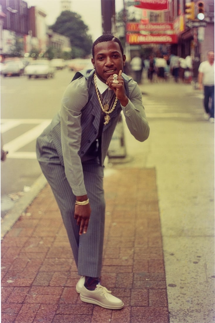 Jamel Shabazz. Rude Boy, Brooklyn, NYC. 1981: Jamel Shabazz (New York 1960 – lives in New York). Rude Boy, Brooklyn, NYC. 1981 C-print. Kodak Professional paper, 2002. 49,6 × 33 cm (50,7 × 40,5 cm)