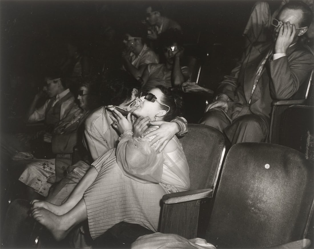 Weegee (i.e. Arthur H. Fellig). 'Lovers', Palace Theater, New York City. 1945: Weegee (i.e. Arthur H. Fellig) (Złoczów near Lwiw 1899 – 1968 New York). 'Lovers', Palace Theater, New York City. 1945 Posthumous gelatin silver print of the estate, 1993. 