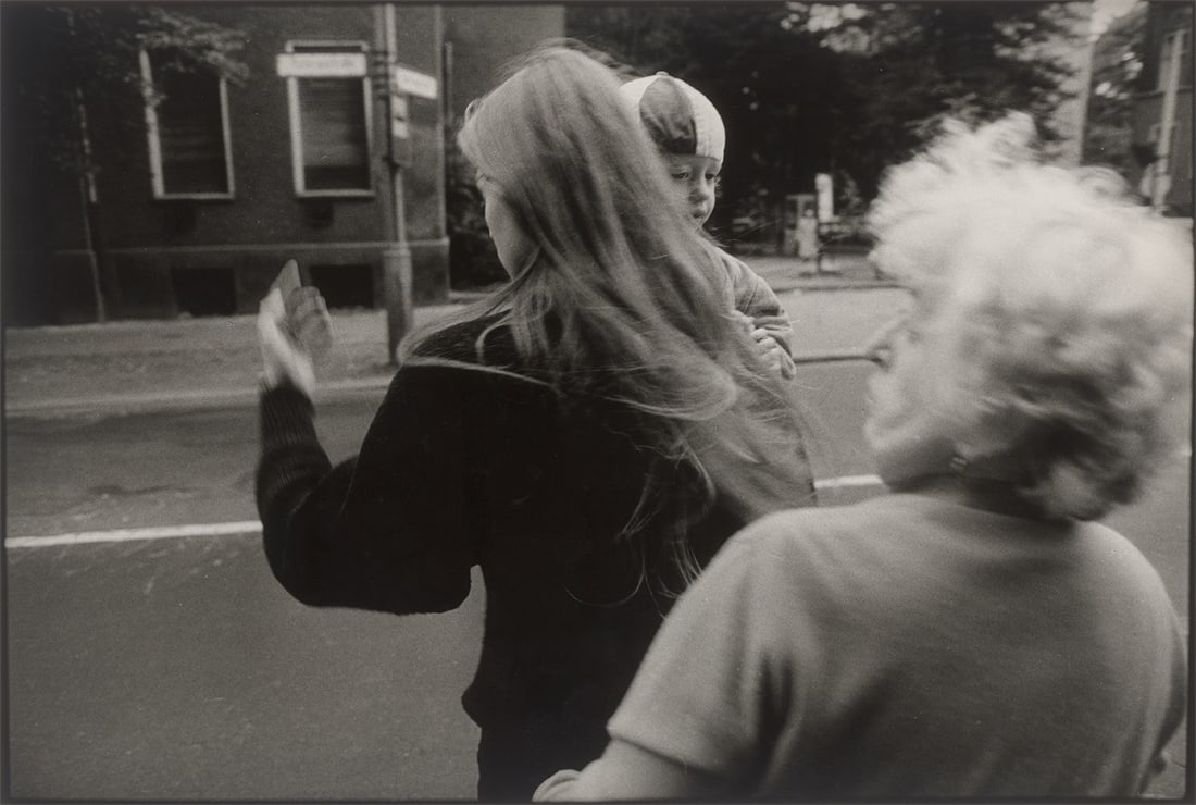 Harald Hauswald. ”Berlin Weissensee”. 1986: Harald Hauswald (Radebeul 1954 – lives in Berlin). ”Berlin Weissensee”. 1986 Vintage. Gelatin silver print. 25,8 × 38,2 cm (26,5 × 38,8 cm) (1