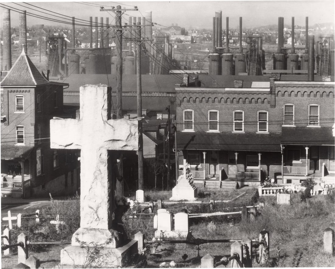 Walker Evans. Bethlehem Graveyard and Steel Mill, Pennsylvania. 1935: Walker Evans (St. Louis, Missouri 1903 – 1975 New Haven, Connecticut). Bethlehem Graveyard and Steel Mill, Pennsylvania. 1935 Gelatin silver print of the Library of Congress, 1970s. 